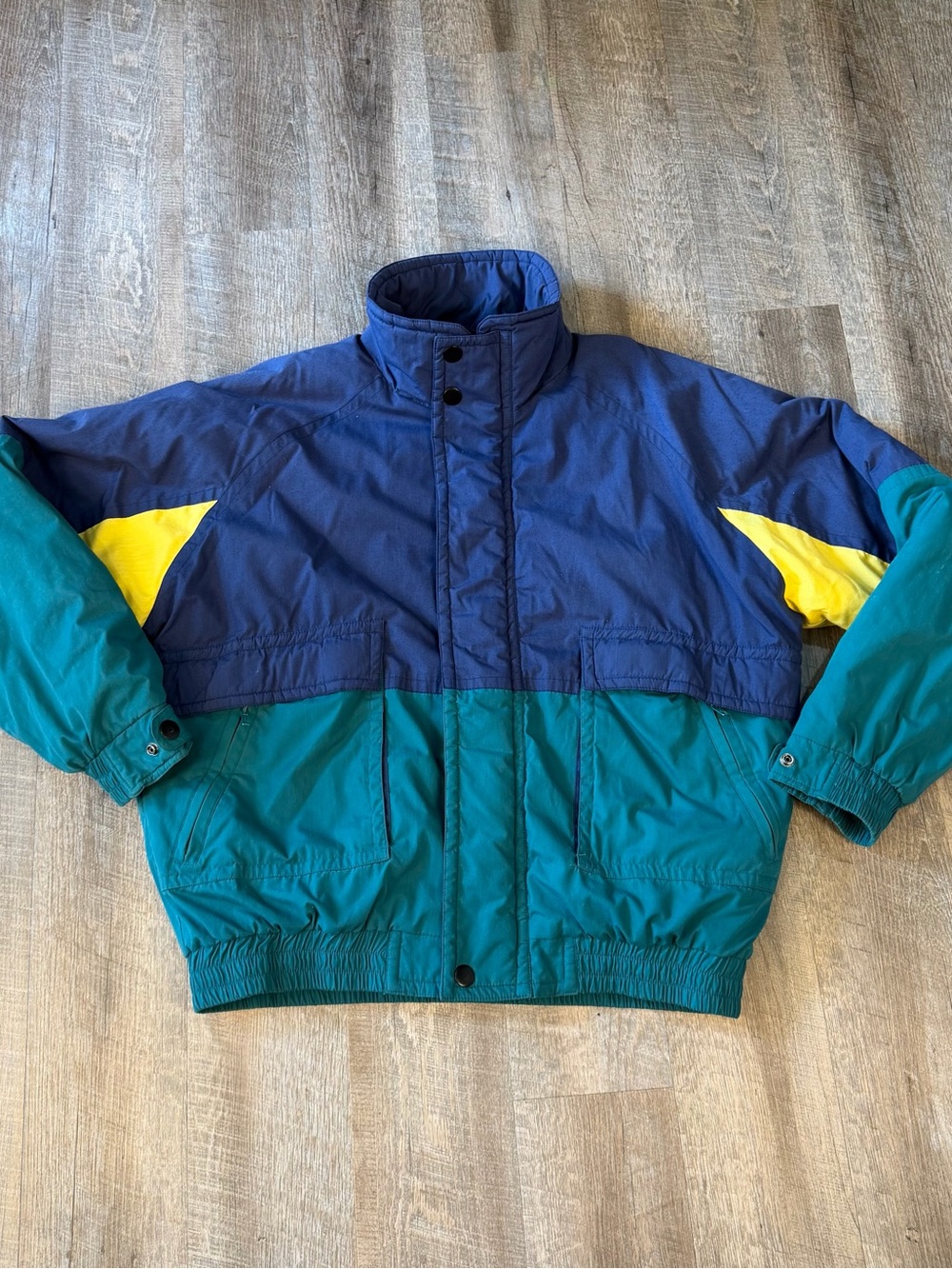 Trailmaster Colorblock Insulated Full Zip Jacket Pockets XLT Vintage Outdoor 90